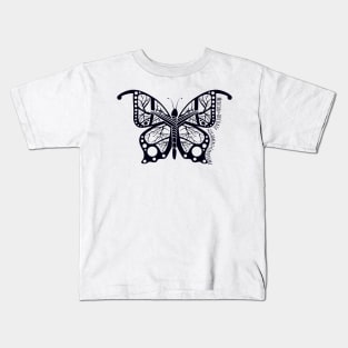 MALS Double Sided Butterfly (Black) Kids T-Shirt